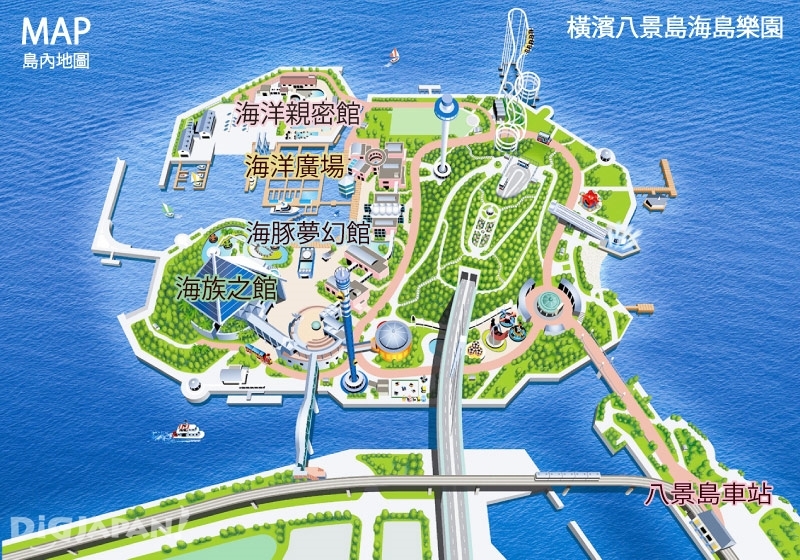 横滨八景岛海岛乐园岛内地图图片