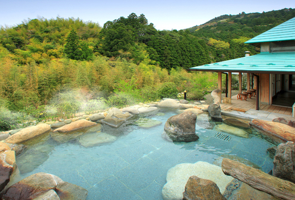 The open air hot springs at Goryaku No Yu