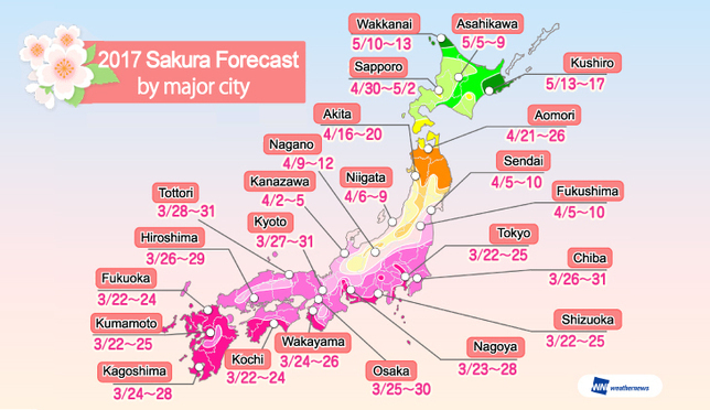 Sakura Forecast for 2017