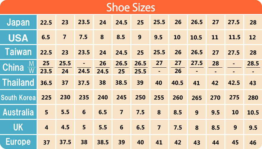 Convert Japanese Shoe Size To US With The Standard Table, 46% OFF