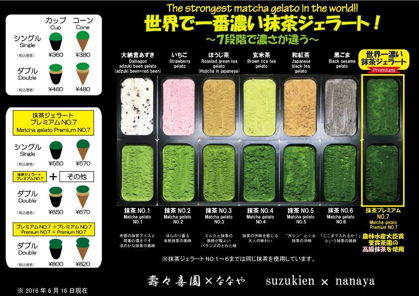 일본 도쿄 아사쿠사 세계 최고 진한 녹차 젤라또 가게 주문 메뉴