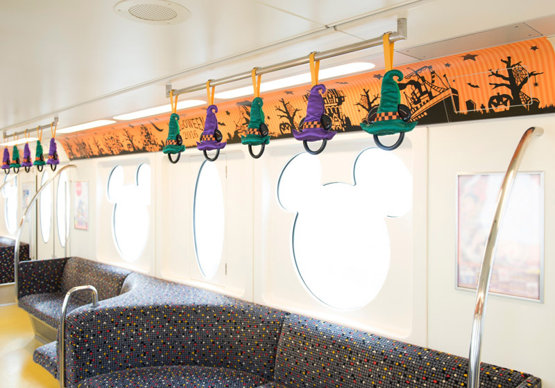 Decorations inside the trains at Tokyo Disney