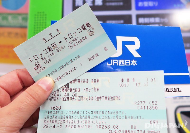 Sagano Romantic Train ticket