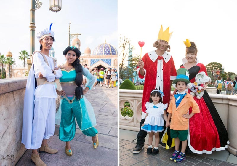 Costumed guests during the Halloween event at Tokyo Disney 