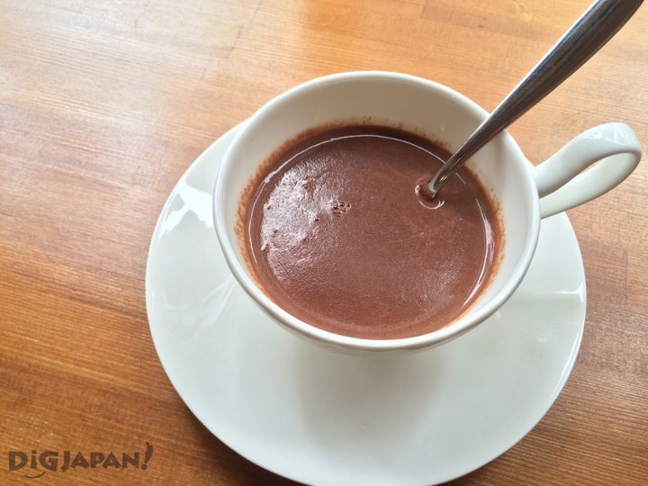 The Chocolat Potage made with 70% cacao chocolate from France