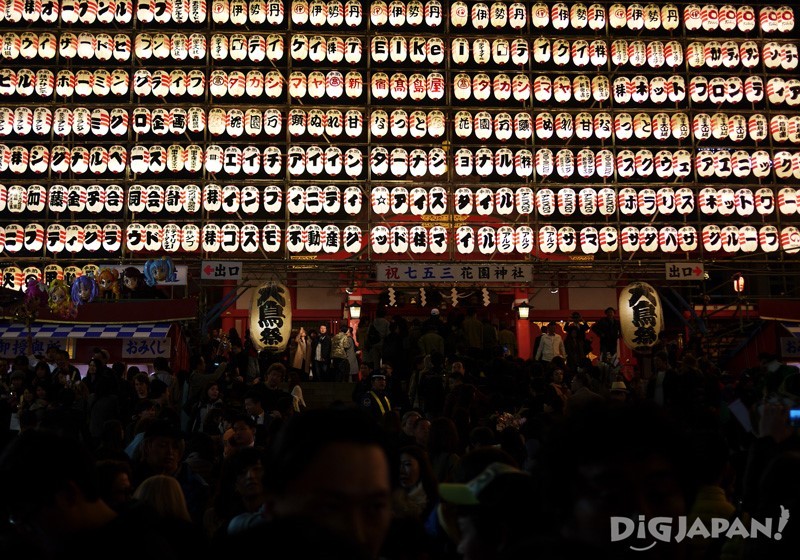 Rows and rows of lanterns overlooking the fair