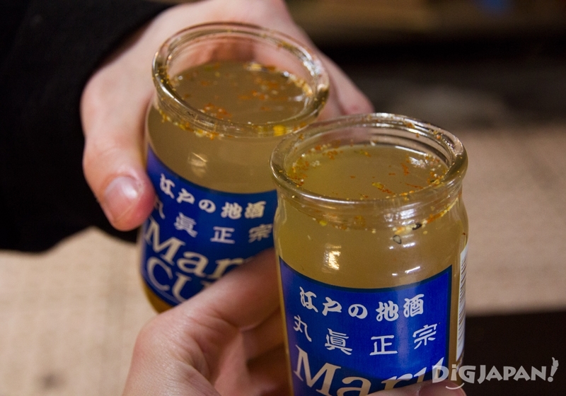 The hot oden broth has a delicious aftertaste of sake