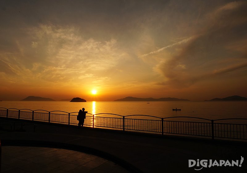 宇多津臨海公園，夕陽